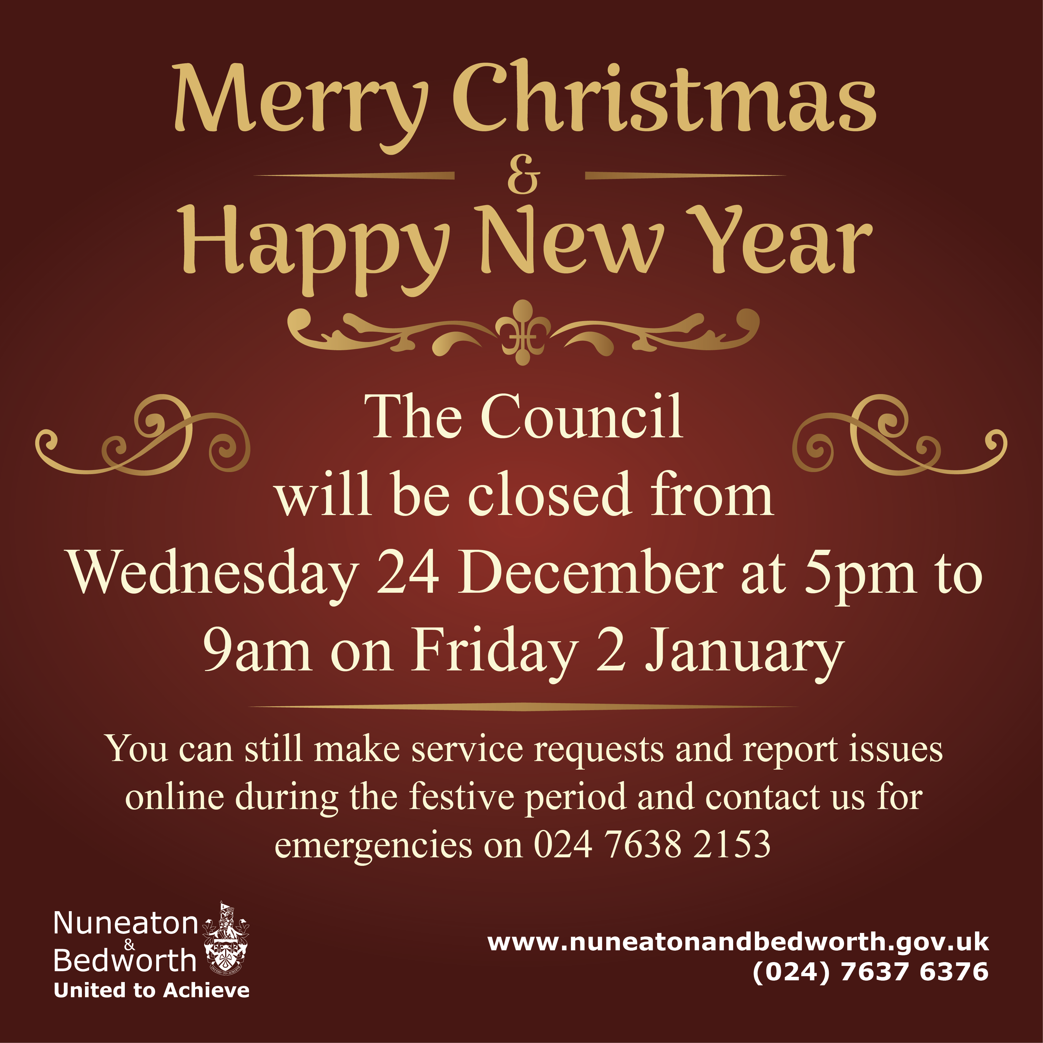 Christmas and New Years Closure 2025