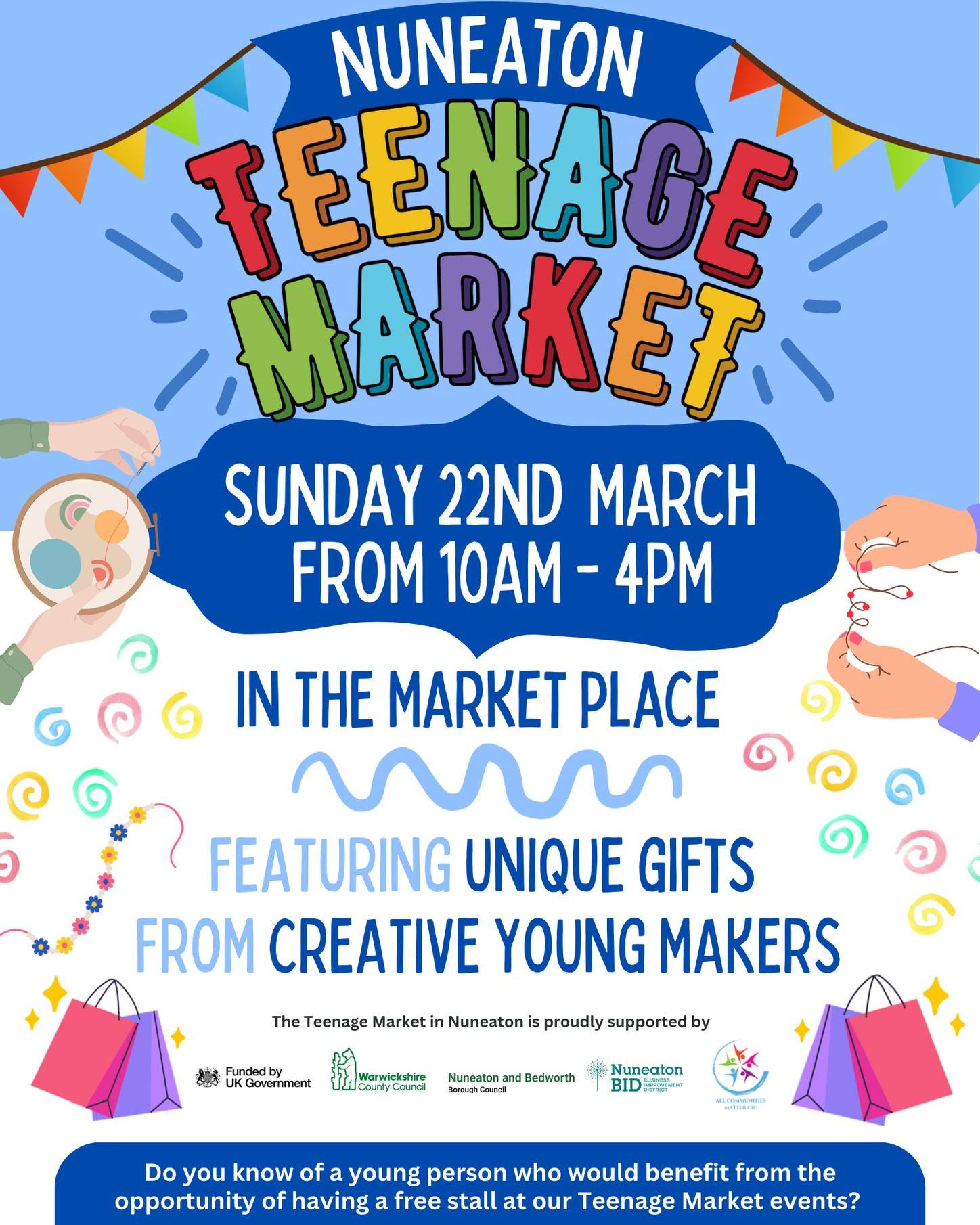 An opportunity for teenagers to try selling as a market trader
