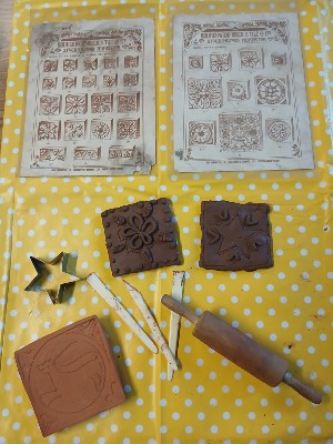 A selection of clay tiles