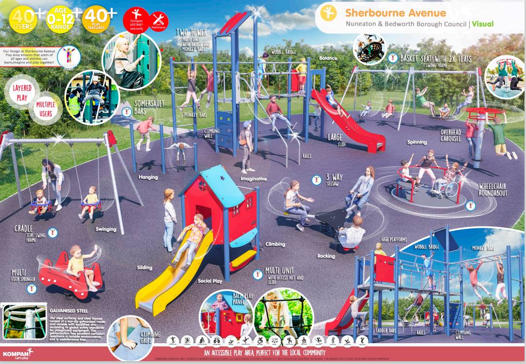 Artist impression of the play area at Sherbourne Avenue Recreation Ground
